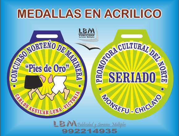 medallas de acrilico