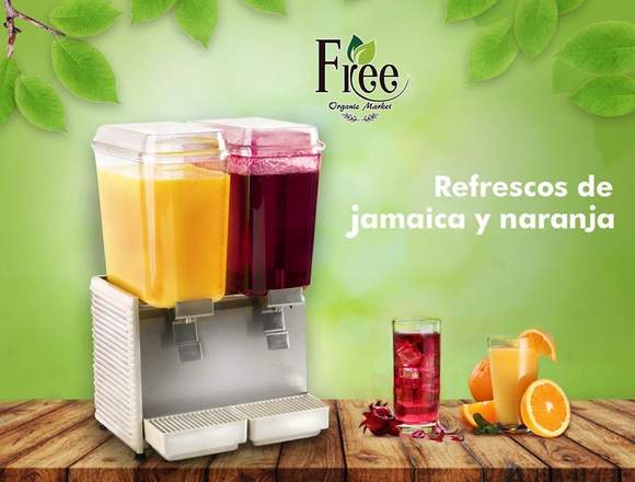 Refresco de Jamaica y naranja 