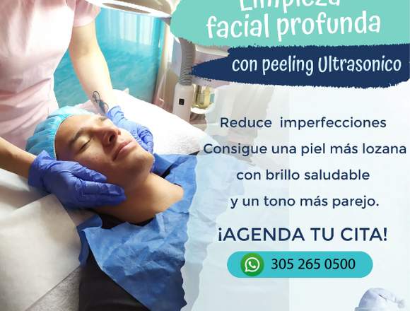 Limpieza facial profunda peeling ultrasónico