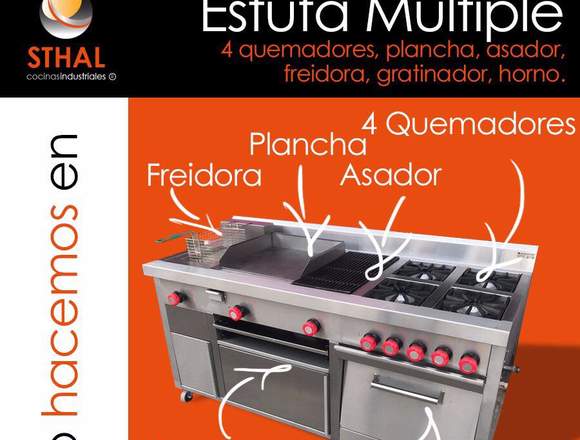 estufa multiple  en acero inoxidable