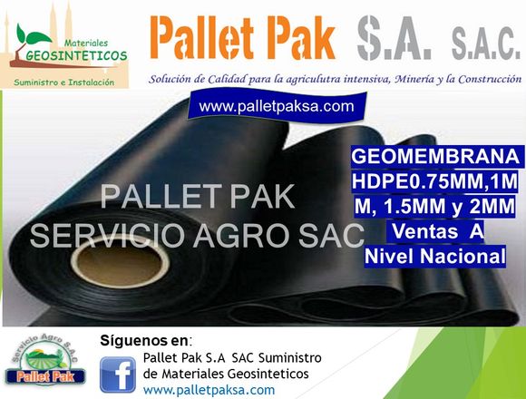 VENTA DE GEOMEMBRANA HDPE 1.5MM