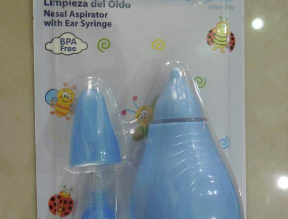 Aspirador nasal con accesorio para limpieza oído