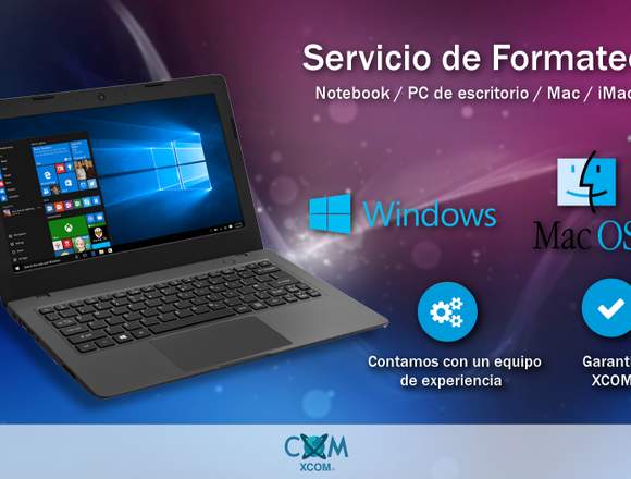 SERVICIO FORMATEO Notebook / PC Escritorio / Mac 