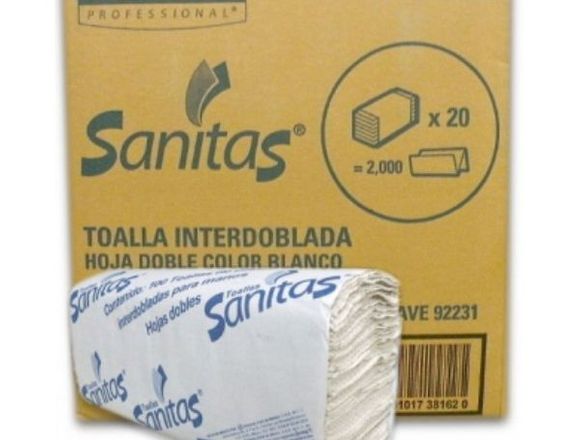 Sanitas Toalla Interdoblada, Caja 2000 Pzas