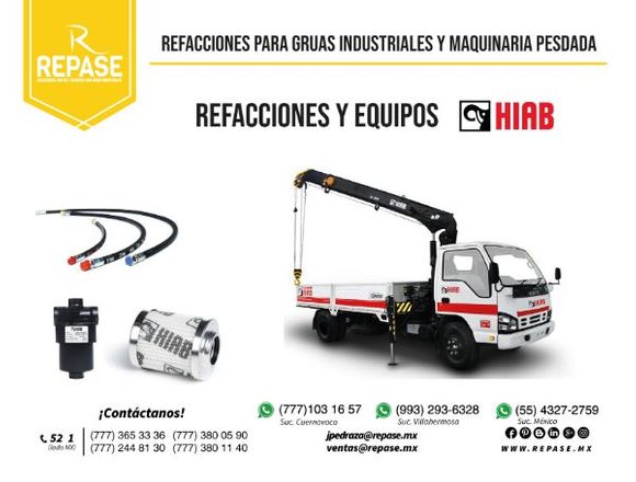 REFACCIONES PARA GRÚAS  INDUSTRIALES  HIAB