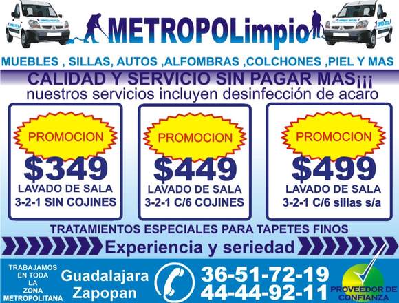 Lavado de salas y muebles tel. 36517219 