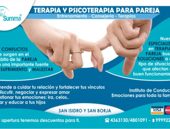 TERAPIA  PSICOTERAPIA  DE PAREJA    