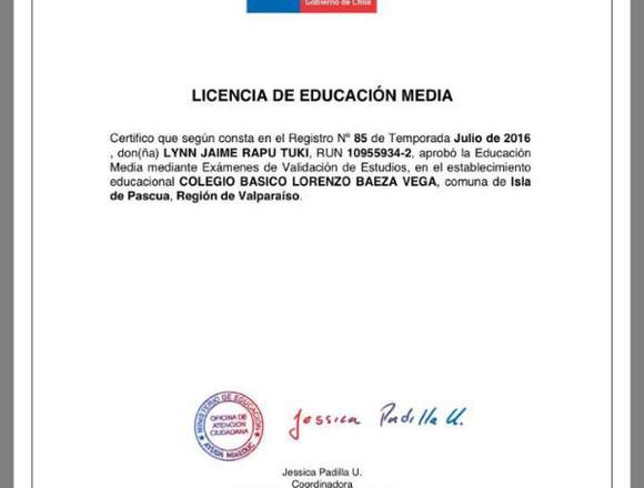 Certificado de estudios