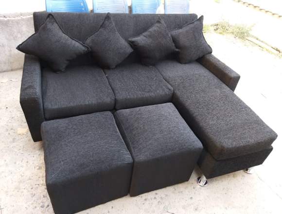 Sofa Negro Estilo L 