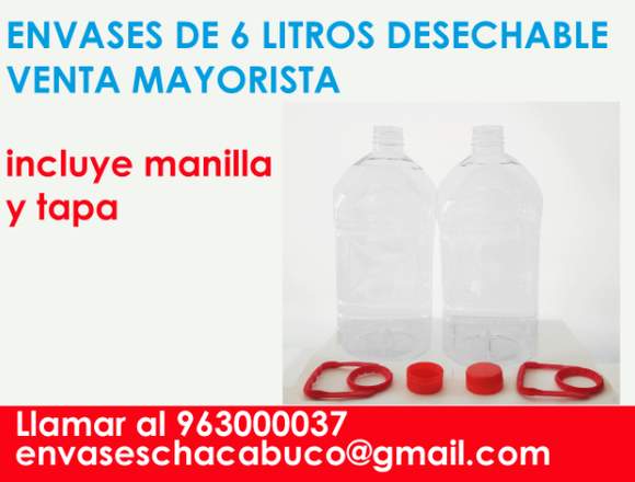 envases de 6 litros desechables