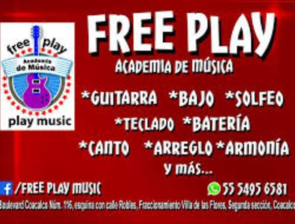 Academia de Música Free Play Coacalco. Clases 