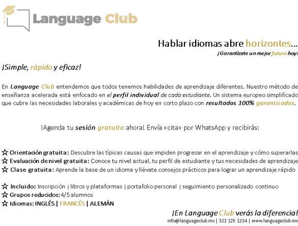 CLASES DE IDIOMAS INGLES | FRANCES | ALEMAN 