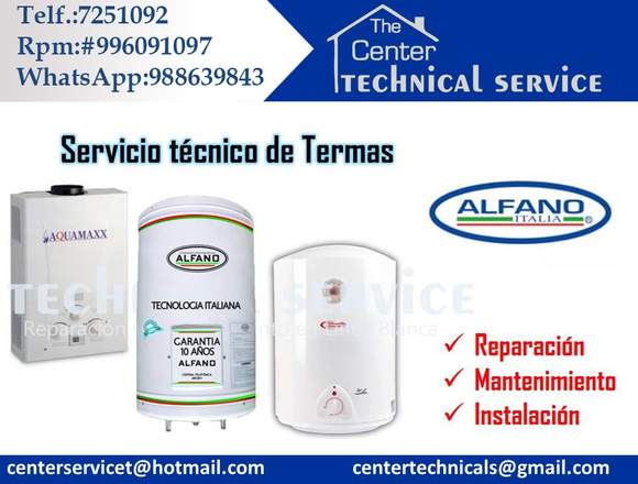 REparacioN Servicio técnico TERMA ALFANO a gas.