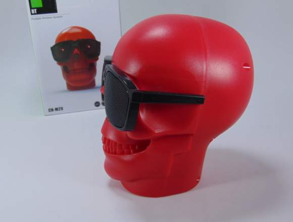 Bocina Portátil Bluetooth cráneo rojo
