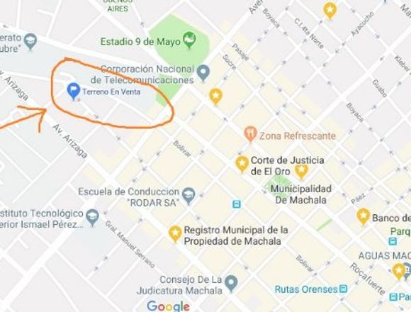 Se Vende Terreno 400mts² / Pleno Centro de Machala