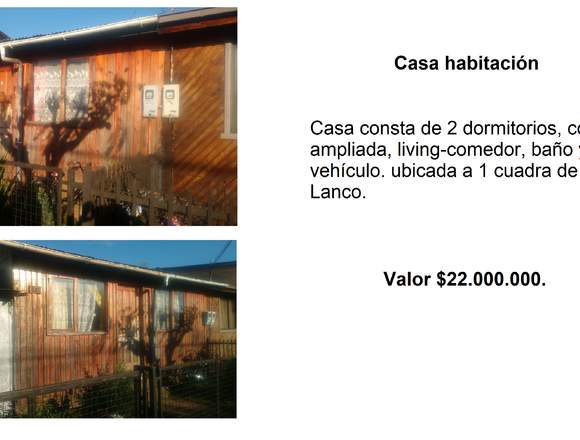 Casa ubicada en Lanco