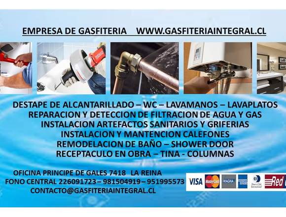 Servicos de Gasfiteria Sector Oriente