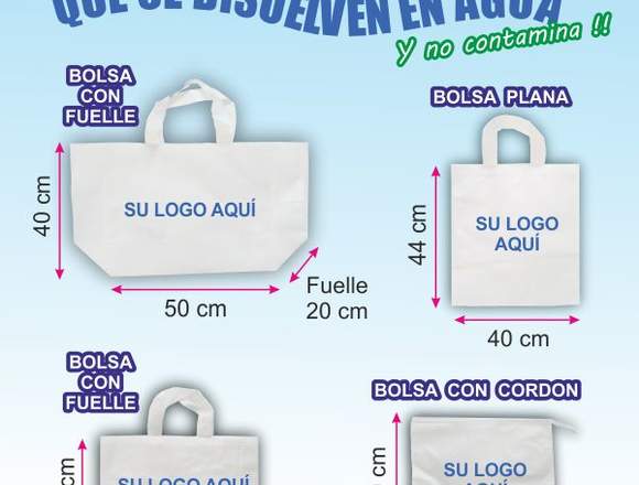 Bolsas biodegradables que se disuelven en agua