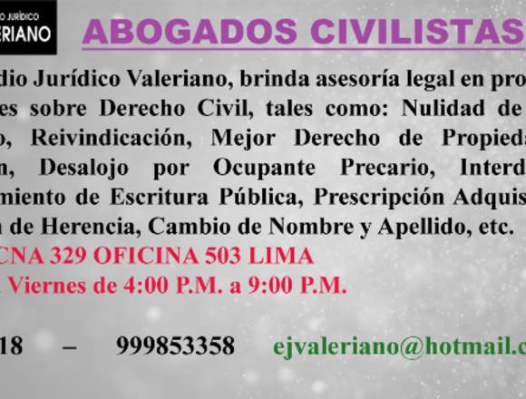 Estudio Jurídico Valeriano - Abogados Civilistas
