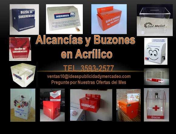 BUZONES Y ALCANCÍAS DE ACRÍLICO 