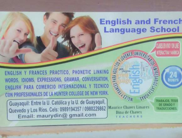 Cursos  de english and french Practicos y Hablados