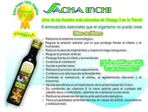 Aceite Sacha Inchi Omega 3, 6 Y 9 Registro Invima 