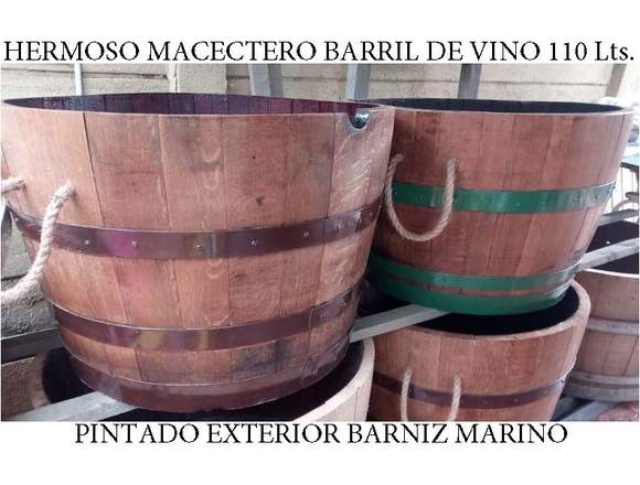 MACETEROS DE BARRIL DE ROBLE