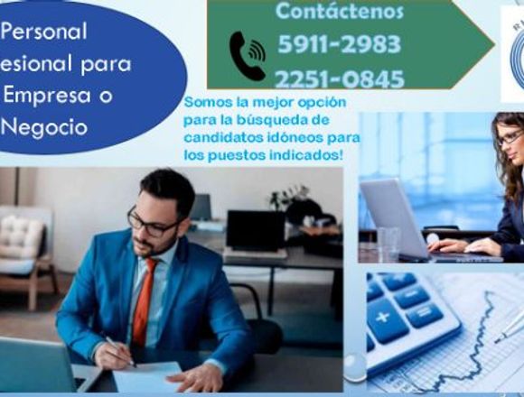 PERITOS CONTADORES, SECRETARIAS, RECEPCIONISTAS