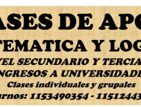 CLASES DE APOYO EN MATEMÁTICA Y LÓGICA 