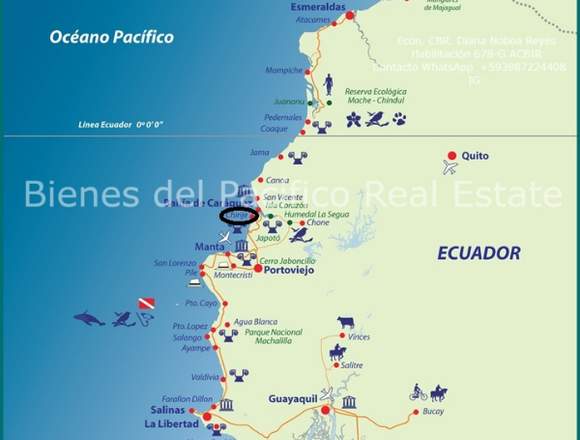 Venta de 238ha Frente Al Mar Playa Chirije Ecuador