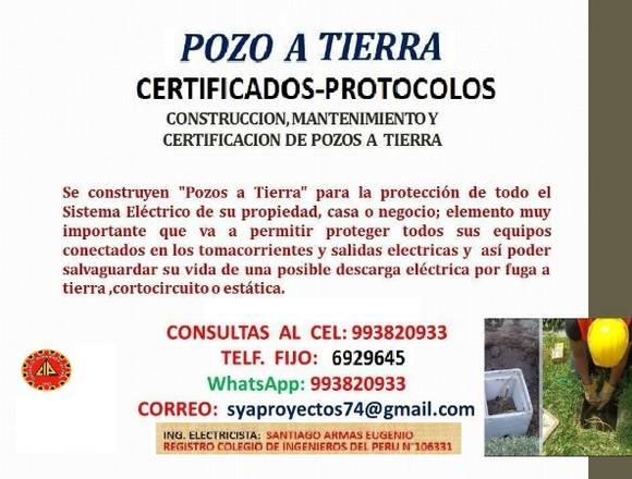 POZO A  TIERRA CERTIFICADOS PROTOCOLOS