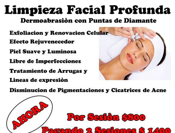 Limpieza Facial Profunda Con Puntas de Diamantes