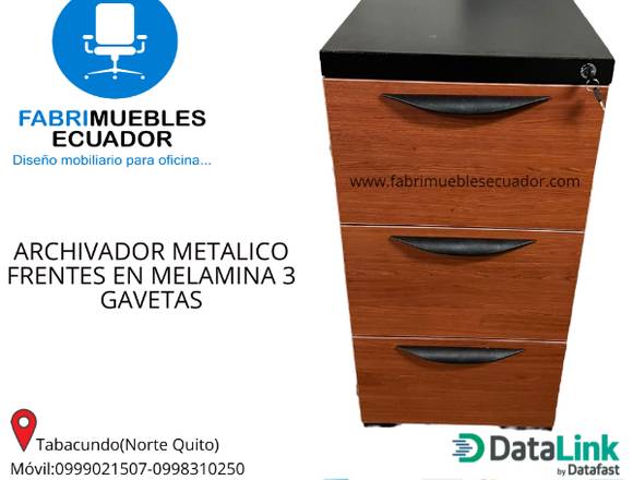 ARCHIVADOR METALICO CON FRENTES MELAMINA 