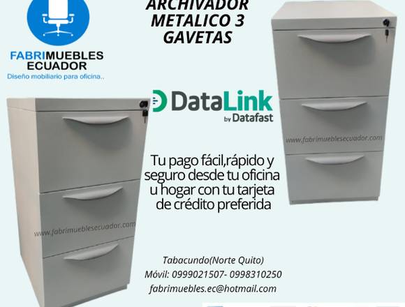 ARCHIVADOR METALICO 3 GAVETAS 