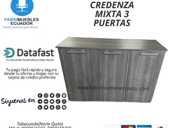 CREDENZA MIXTA 3 PUERTAS 