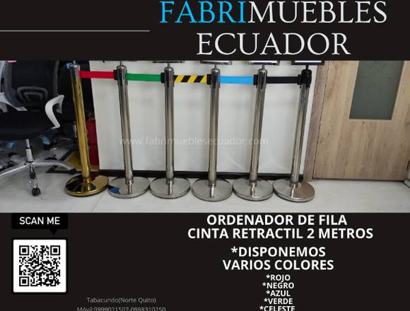 ORDENADOR DE FILA CINTA RETRACTIL 2 METROS 