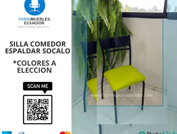 SILLA FIJA DE COMEDOR CON ESPALDAR SOCALO 