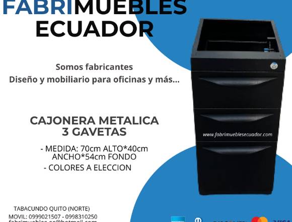 CAJONERAS METALICAS 3 GAVETAS 