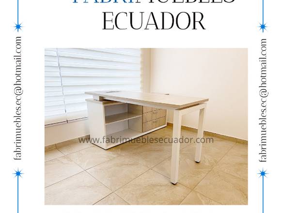 ESTACION DE TRABAJO EN L CON CREDENZA 