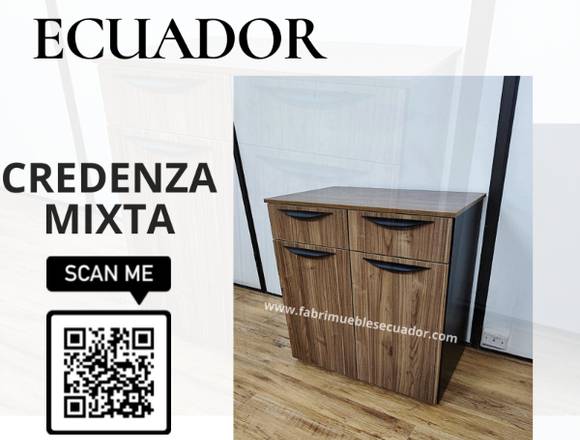 CREDENZA MIXTA 2 PUERTAS - 2 CAJONES 