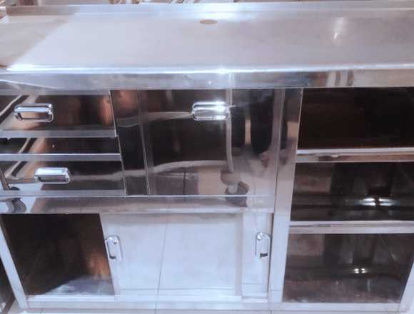 Mueble Cafetero acero inox. 1'50m