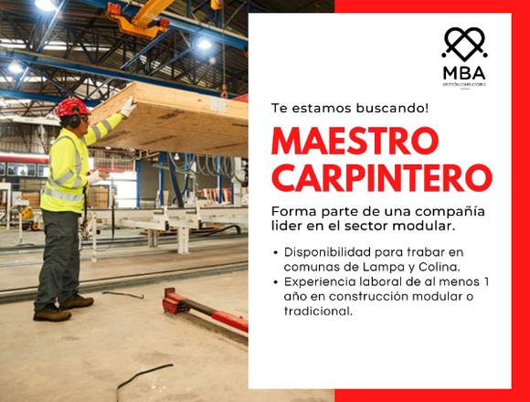 Busco Maestro Carpintero