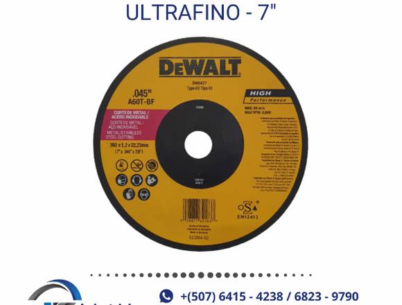 DISCO DE CORTE DEWALT ULTRAFINO PARA METAL