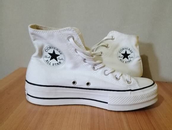 Converse plataforma blancas