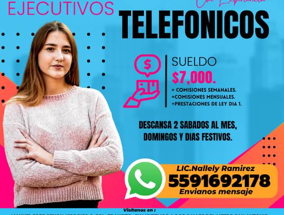 ejecutivo telefonico con o sin experiencia