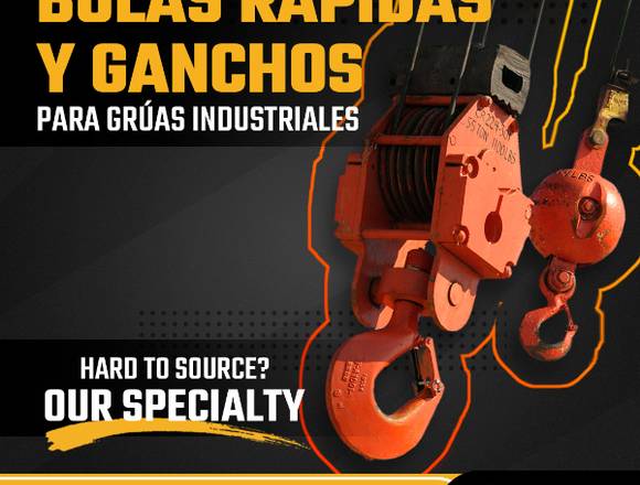 GANCHOS, PATESCAS Y POLEAS PARA GRÚAS INDUSTRIALES