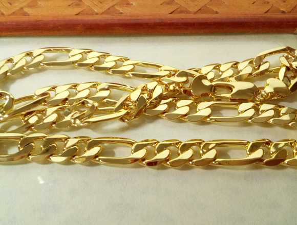 CADENA FÍGARO GOLD FILLED 18K 10MM X 60CM