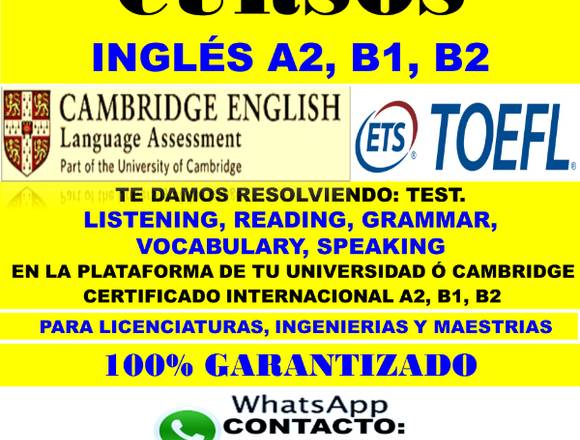 Curso de Ingles certificado Toefl