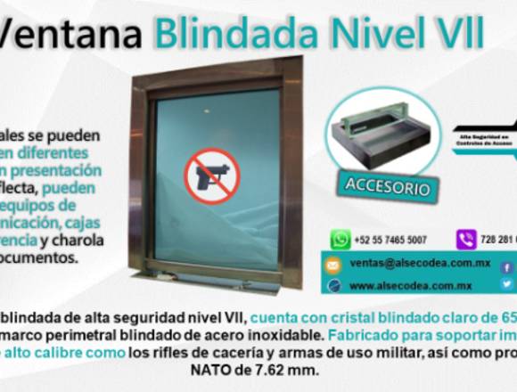 VENTANA BLINDADA NIVEL VII DE SEGURIDAD