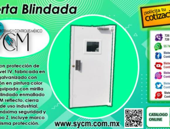 PUERTA BLINDADA CON ACCESORIOS – SYCM